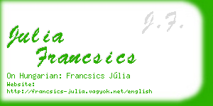 julia francsics business card