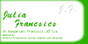 julia francsics business card